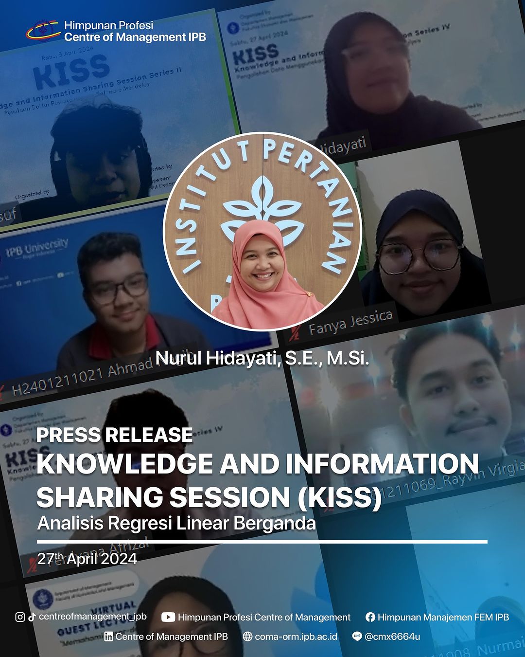 [Press Release Knowledge and Information Sharing Session (KISS) “Analisis Regresi Linear Berganda”]