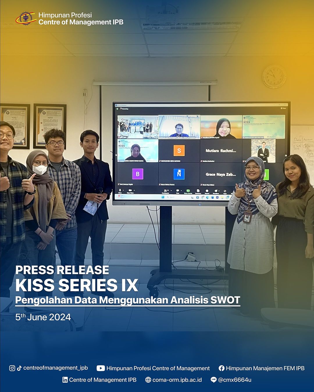 [Press Release Knowledge and Information Sharing Session (KISS) Series IX “Pengolahan Data Menggunakan Analisis SWOT”]