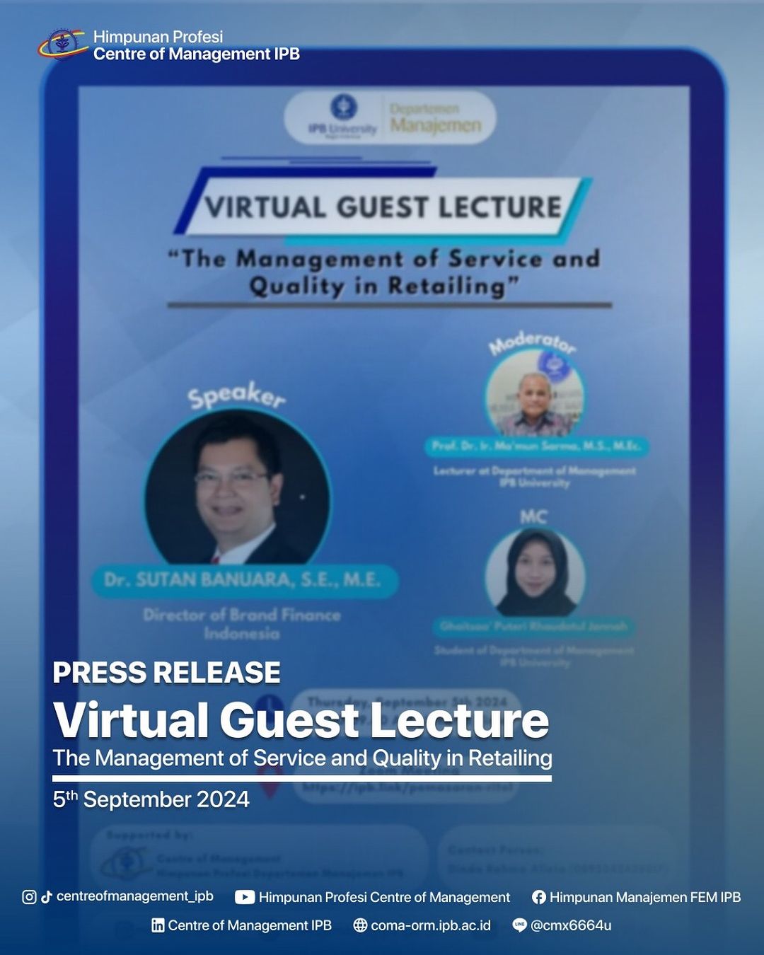 [Virtual Guest Lecture: The Management of Service and Quality in Retailing]